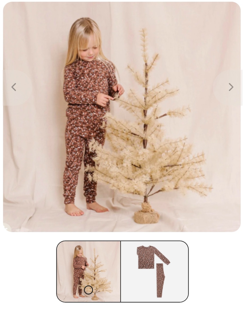 KIDS RYLEE & CRU ORGANIC WINTER GARDEN PAJAMA SET - WINE, 12-18mo